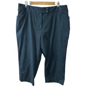 George London Fit Women’s Size 16 Black Cuffed Capris